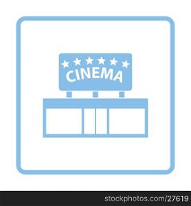 Cinema entrance icon. Blue frame design. Vector illustration.