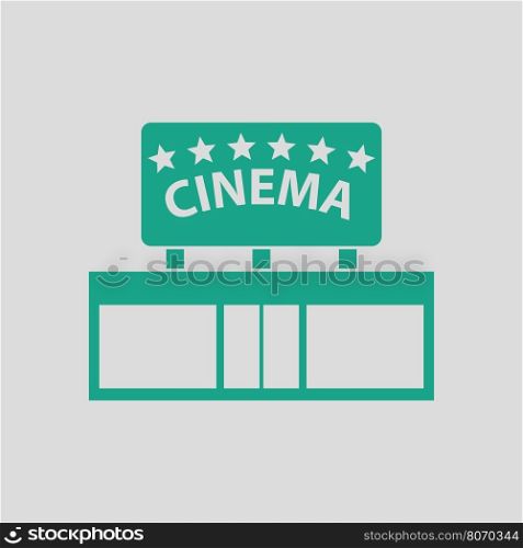Cinema entrance icon. Gray background with green. Vector illustration.