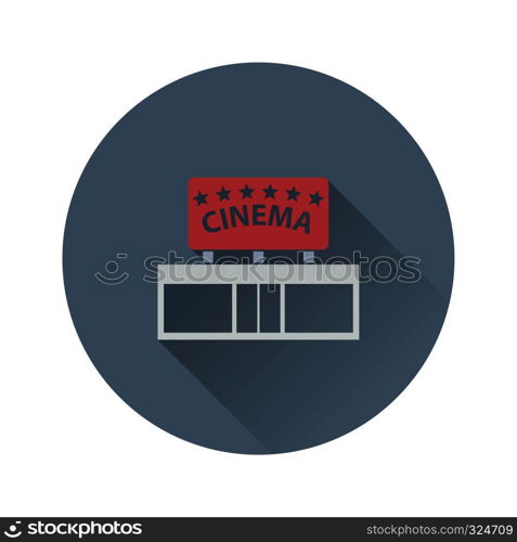 Cinema entrance icon on gray background, round shadow. Vector illustration.