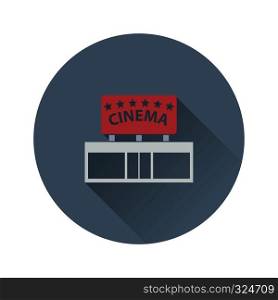 Cinema entrance icon on gray background, round shadow. Vector illustration.