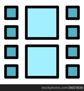 Cinema film icon outline vector. Open air. Car screen color flat. Cinema film icon vector flat