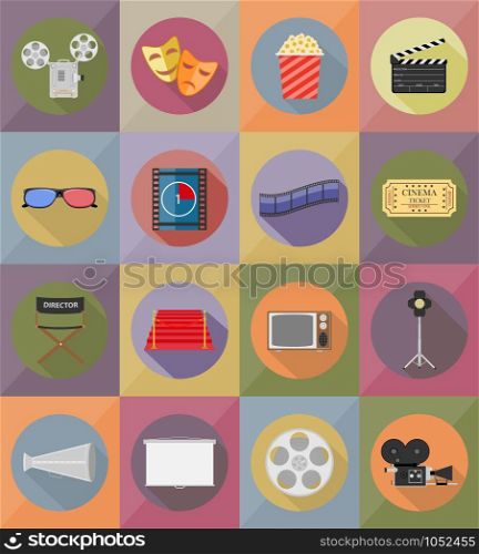 cinema flat icons flat icons vector illustration isolated on background