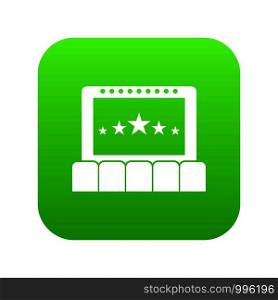 Cinema icon digital green for any design isolated on white vector illustration. Cinema icon digital green