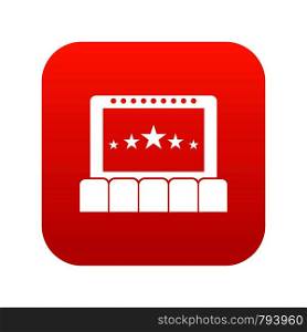 Cinema icon digital red for any design isolated on white vector illustration. Cinema icon digital red