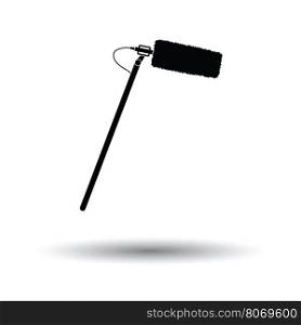 Cinema microphone icon. White background with shadow design. Vector illustration.