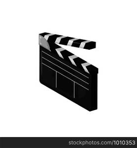 cinema movie clapperboard isometry in flat style, vector. cinema movie clapperboard isometry in flat style