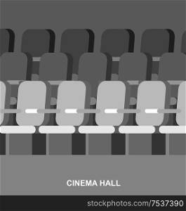 Cinema movie poster or banner template, popcorn, 3D glasses, concept banner. Cinema hall. Cute vector. cinema movie poster template