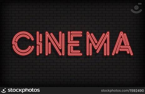 Cinema neon banner. Movie industry. Vector on isolated white background. EPS 10. Cinema neon banner. Movie industry. Vector on isolated white background. EPS 10.
