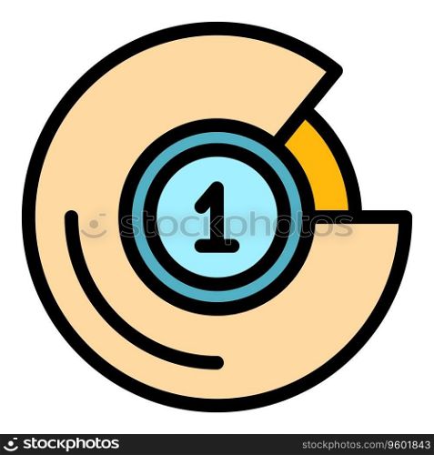 Cinema number icon outline vector. Drive auto. Public film color flat. Cinema number icon vector flat