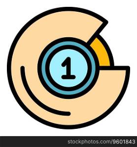 Cinema number icon outline vector. Drive auto. Public film color flat. Cinema number icon vector flat