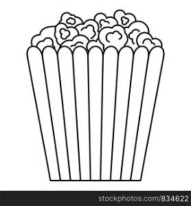 Cinema popcorn box icon. Outline cinema popcorn box vector icon for web design isolated on white background. Cinema popcorn box icon, outline style