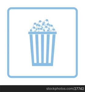 Cinema popcorn icon. Blue frame design. Vector illustration.