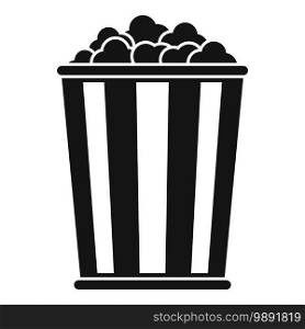 Cinema popcorn icon. Simple illustration of cinema popcorn vector icon for web design isolated on white background. Cinema popcorn icon, simple style