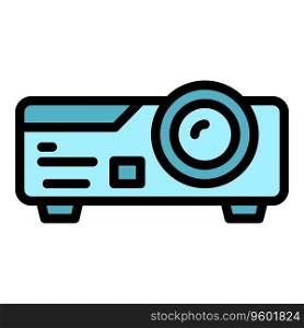 Cinema projector icon outline vector. Auto drive. Theater movie color flat. Cinema projector icon vector flat