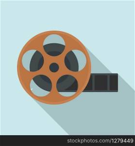 Cinema reel icon. Flat illustration of cinema reel vector icon for web design. Cinema reel icon, flat style