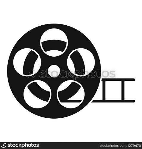 Cinema reel icon. Simple illustration of cinema reel vector icon for web design isolated on white background. Cinema reel icon, simple style
