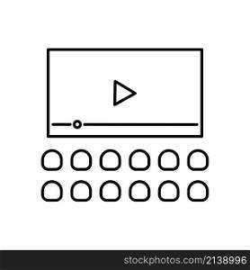 Cinema room icon. House hall. Tv display. Screen element. Play button. Simple design. Vector illustration. Stock image. EPS 10.. Cinema room icon. House hall. Tv display. Screen element. Play button. Simple design. Vector illustration. Stock image.