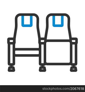 Cinema Seats Icon. Editable Bold Outline With Color Fill Design. Vector Illustration.