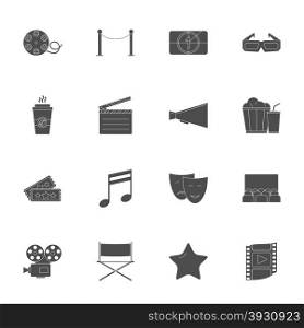 Cinema silhouettes icons set. Cinema silhouettes icons set vector graphic design