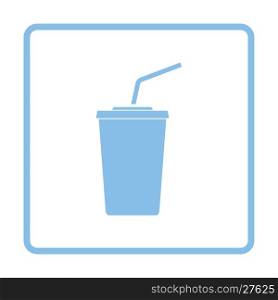 Cinema soda drink icon. Blue frame design. Vector illustration.