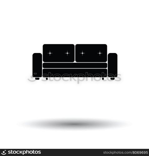 Cinema sofa icon. White background with shadow design. Vector illustration.