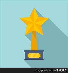 Cinema star trophy icon. Flat illustration of cinema star trophy vector icon for web design. Cinema star trophy icon, flat style