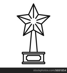 Cinema star trophy icon. Outline cinema star trophy vector icon for web design isolated on white background. Cinema star trophy icon, outline style