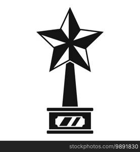 Cinema star trophy icon. Simple illustration of cinema star trophy vector icon for web design isolated on white background. Cinema star trophy icon, simple style