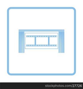 Cinema theater auditorium icon. Blue frame design. Vector illustration.