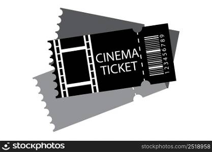 Cinema ticket black, great design for any purposes. Business concept. Film, movie. Vector illustration. stock image. EPS 10.. Cinema ticket black, great design for any purposes. Business concept. Film, movie. Vector illustration. stock image.