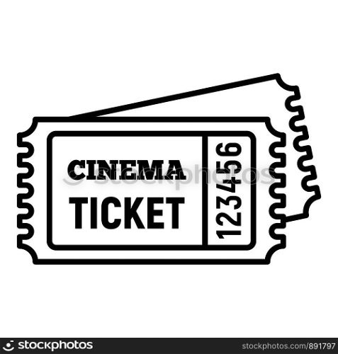 Cinema ticket icon. Outline cinema ticket vector icon for web design isolated on white background. Cinema ticket icon, outline style