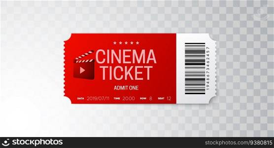 Cinema ticket isolated on transparent background. Cinema ticket isolated on transparent background.