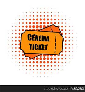 Cinema tickets comics icon on a white background. Cinema tickets comics icon