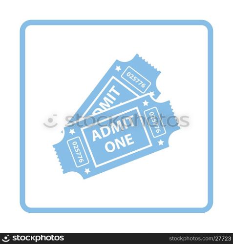 Cinema tickets icon. Blue frame design. Vector illustration.