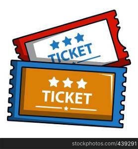 Cinema tickets icon. Cartoon illustration of cinema tickets vector icon for web. Cinema tickets icon, cartoon style