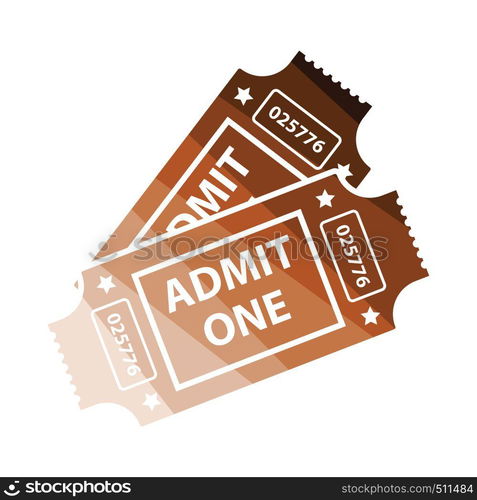 Cinema tickets icon. Flat color design. Vector illustration.