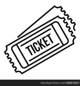 Cinema tickets icon. Outline cinema tickets vector icon for web design isolated on white background. Cinema tickets icon, outline style