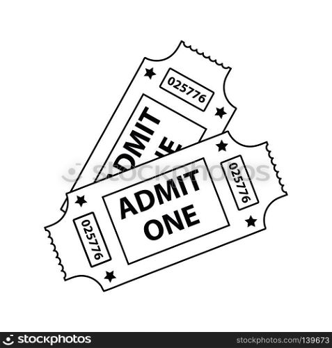 Cinema tickets icon. Thin line design. Vector illustration.