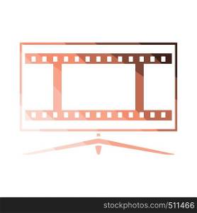 Cinema TV screen icon. Flat color design. Vector illustration.