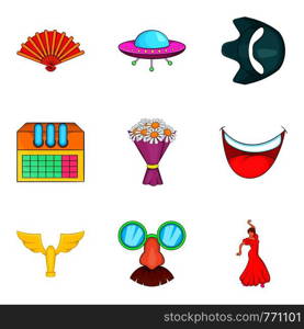 Cinematography icons set. Cartoon set of 9 cinematography vector icons for web isolated on white background. Cinematography icons set, cartoon style