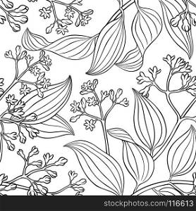 cinnamon seamless pattern. cinnamon plant seamless pattern on white background