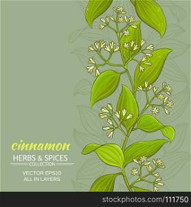 cinnamon vector background. cinnamon branches vector pattern on color background