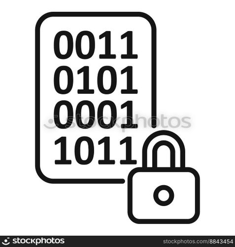 Cipher data number icon outline vector. Lock code. Enigma machine. Cipher data number icon outline vector. Lock code
