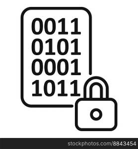 Cipher data number icon outline vector. Lock code. Enigma machine. Cipher data number icon outline vector. Lock code
