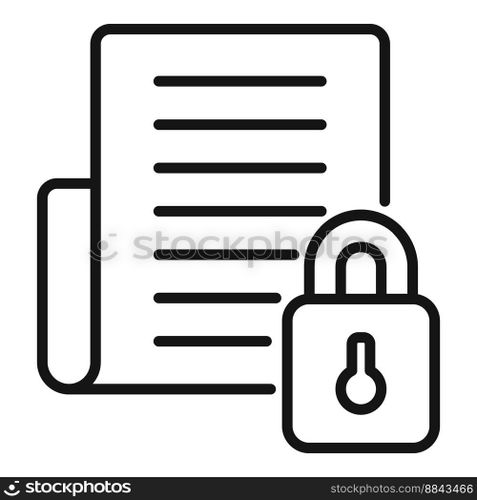 Cipher document icon outline vector. Data encryption. Lock code. Cipher document icon outline vector. Data encryption