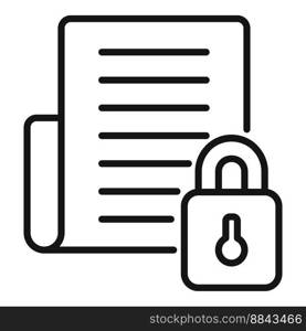 Cipher document icon outline vector. Data encryption. Lock code. Cipher document icon outline vector. Data encryption