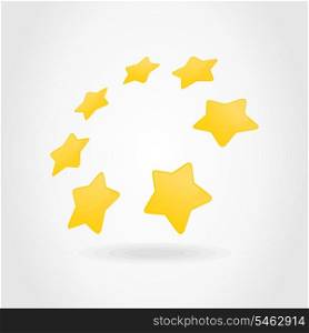 Circle a star. Gold star in a circle. A vector illustration