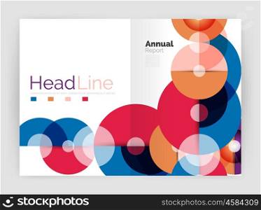 Circle abstract background, business annual report or flyer layout. Vector illustration