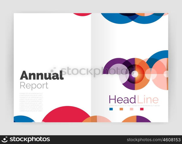 Circle abstract background, business annual report or flyer layout. Vector illustration