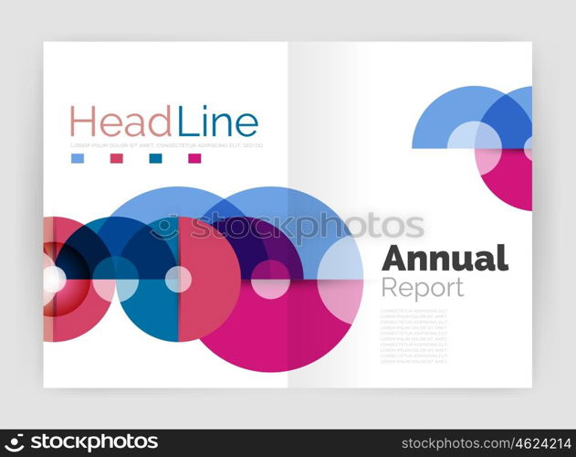 Circle abstract background, business annual report or flyer layout. Vector illustration